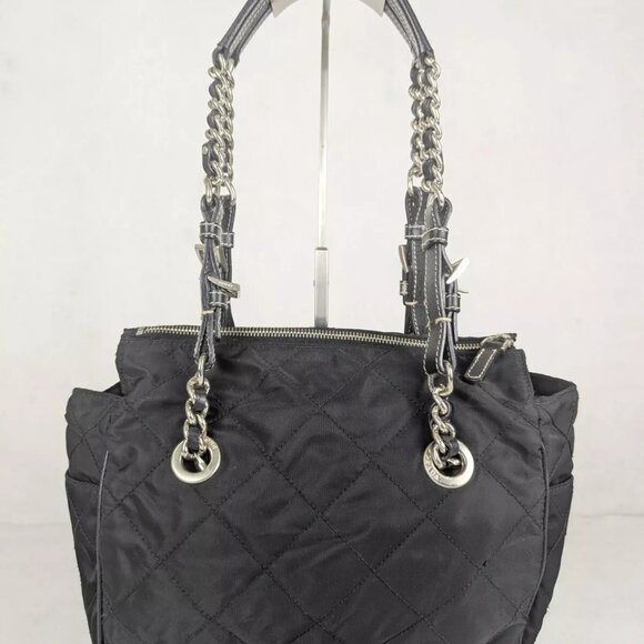 Authentic PRADA Tessuto Nylon Chain Medium Black Shoulder Bag Made in Italy - Picture 3 of 15